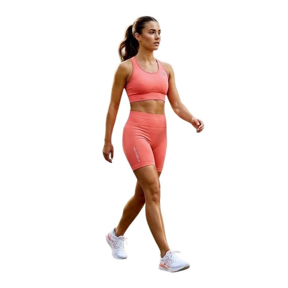 New Balance Seamless High-Rise Bike Shorts Coral Pink XL NWT